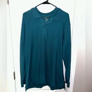L.L. Bean Men’s Long Sleeve Collared Shirt size Large - Long Sleeve Rugby Style